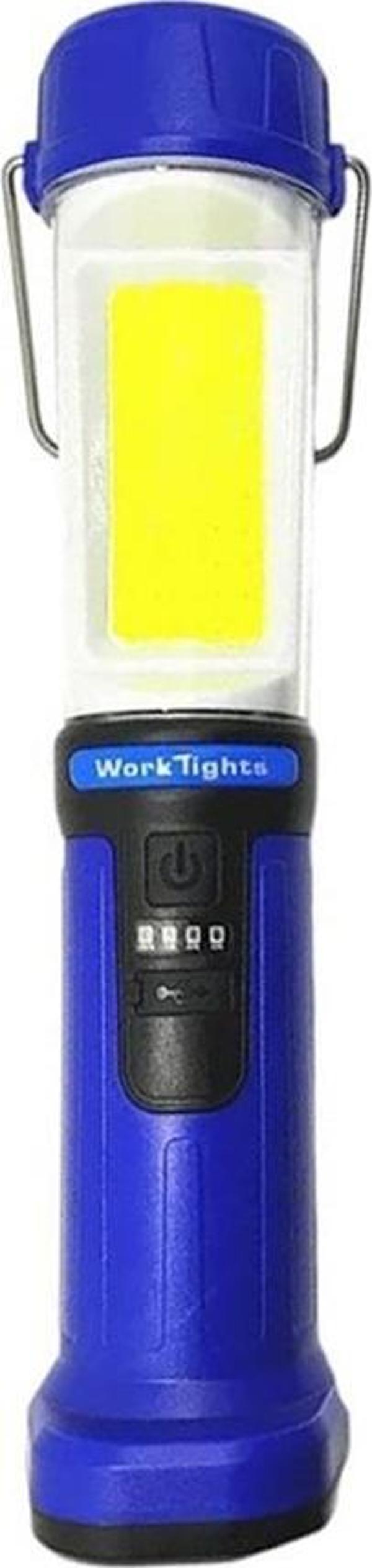Powermaster HK-802 Şarjlı 30 Beyaz + 20 Mavi-Kırmızı Smd Led / 55 Cob Ledli 5 Modlu Çalışma Lambası - Image 1