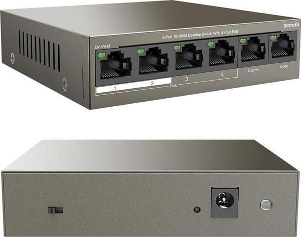 Tenda TEF1106P 2 x Uplink + 4 Port Poe Ethernet Switch 63 Watt - Image 1