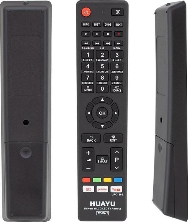 Huayu URC1366 12in1 Netflix Prime Youtube Tuşlu Universal Akıllı Kumanda Blisterli - Image 1