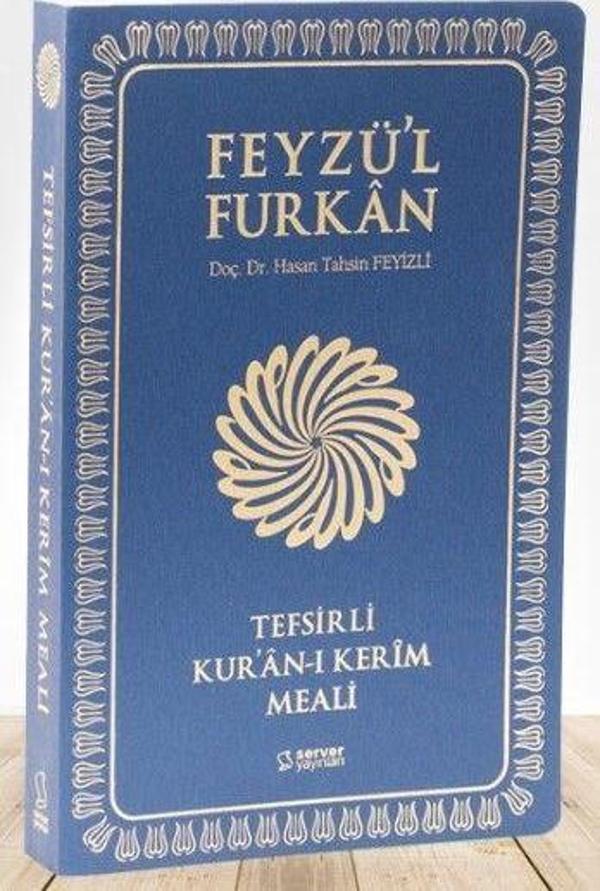 Feyzü'l Furkan Tefsirli Kur'an-ı Kerim Meali (Orta Boy - Tefsirli Meal - İnce Cilt) - Lacivert - Server İletişim - Image 1
