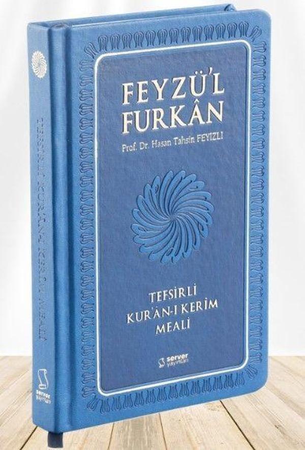 Feyzü'l Furkan Tefsirli Kur'an-ı Kerim Meali (Büyük Boy - Tefsirli Meal - Ciltli) LACİVERT - Server İletişim - Image 1