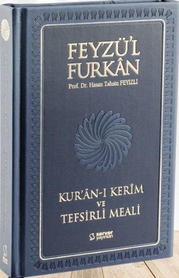 Feyzü'l Furkan Kur'an-ı Kerim ve Tefsirli Meali - Büyük Boy - Mıklepli Ciltli (Lacivert) - Server İletişim - Image 1