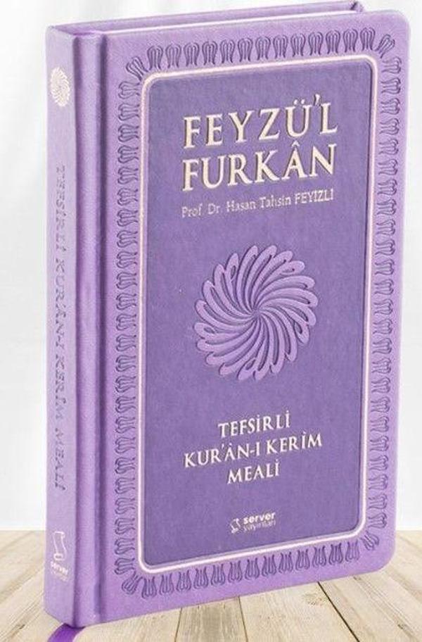 Feyzü'l Furkan Tefsirli Kur'an-ı Kerim Meali (Büyük Boy - Tefsirli Meal - Ciltli) LİLA - Server İletişim - Image 1