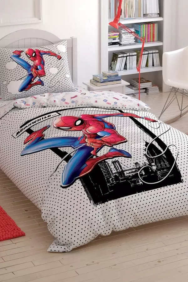 Taç Lisanslı Disney Spiderman Cloudy Lisanslı Tek Kişilik Nevresim Takımı - Image 1