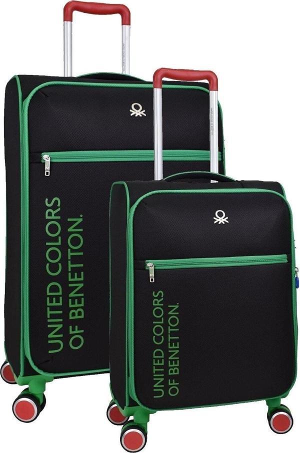Benetton Ultra Light Hafif Lüx Kumaş 2'li Valiz Seti Büyük Boy - Kabin Boy Bnt2100 - Image 1