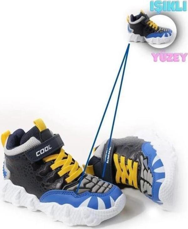 Cool Godzilla Erkek Çocuk Günlük Işıklı Sneaker Uzun Spor Bot - Image 1