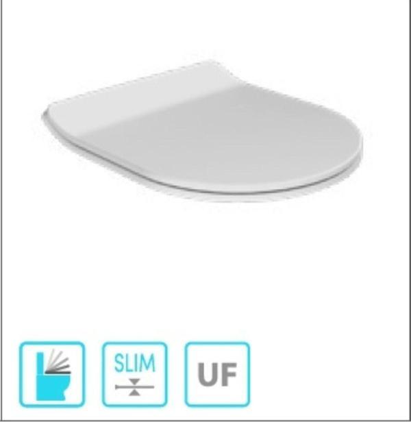 Turkuaz Bella Slim Yavaş Kapanan Bas-Çıkar Kapak Duroplast (Uf) Beyaz - Image 1