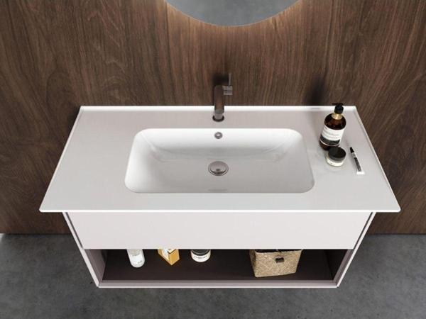 Turkuaz Blue Etajerli Lavabo 100X47 Cm Mat Beyaz - Image 1