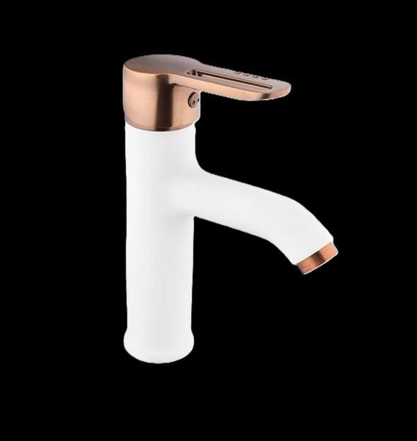 Kare Batarya İnci Mix Lavabo Bataryası Beyaz - Image 1