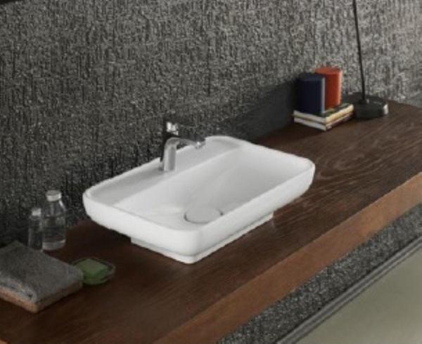 Turkuaz Lal Tezgahüstü Lavabo 70X42 Cm Beyaz - Image 1