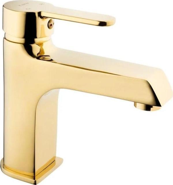 Kare Batarya Stil Mix Gold Lavabo Bataryası Gold - Image 1