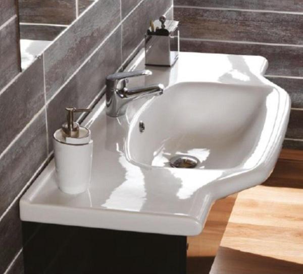 Turkuaz Yeni Klasik Etajerli Lavabo 65X48 Cm Beyaz - Image 1