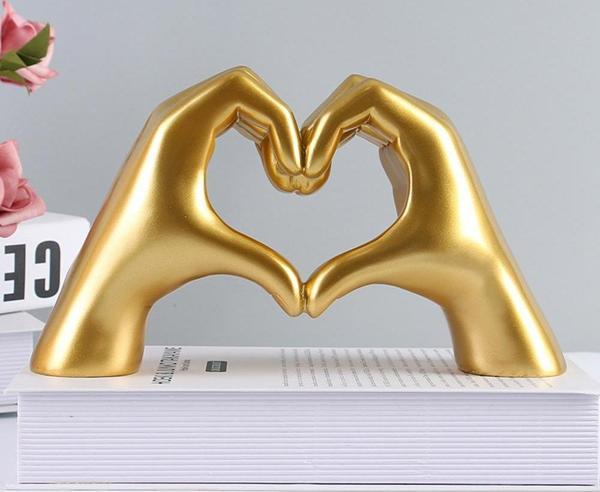 Dekoratif Modern İskandinav Tarz Kalp El Heykel Ev Dekorasyon Aşk Sevgili Hediye - Image 1