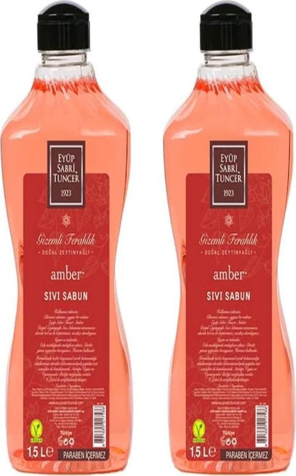 Eyüp Sabri Tuncer Zeytinyağlı Sıvı Sabun Amber 1500 ML X 2 - Image 1