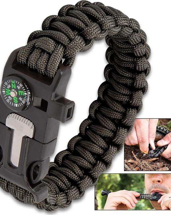 3B Trend Survıval Pusulalı Hayatta Kalma Bilekliği Kamp Bileklik Düdük Çok Amaçlı Outdoor Aksesuar - Image 1