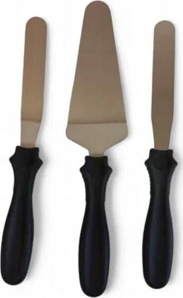 3B Trend 3'lü Eğik Ergonomik Kaymaz Saplı Spatula Seti - Image 1