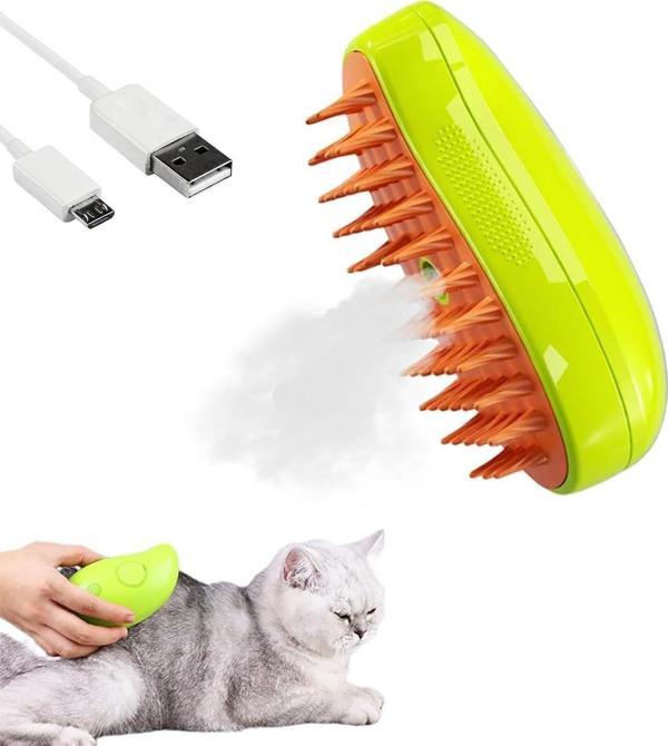 3B Trend Buharlı Kedi Köpek Fırçası Şarjlı Soğuk Buhar Tüy Tarağı Tüy Toplama Tarama Fırça Tarak - Image 1