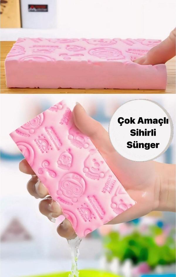 3B Trend Çok Amaçlı Daha Fazla Köpük Üretebilen Sihirli Yumuşak Sünger Peeling Banyo Süngeri - Image 1