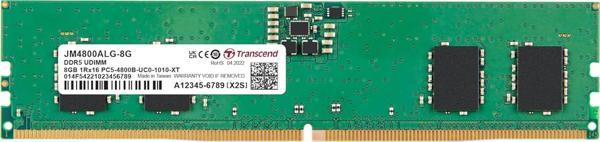 Transcend 8GB(1x8GB) 4800Mhz UDIMM DDR5 CL40 Pc Ram (JM4800ALG-8G) - Image 1