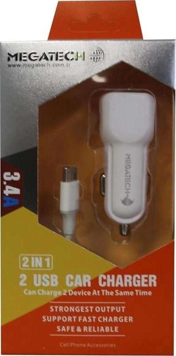 Elba ELB29 3.4 Siyah 2usb Metal Araç Çakmaklık Şarj Aleti Hızlı Şarj - Image 1