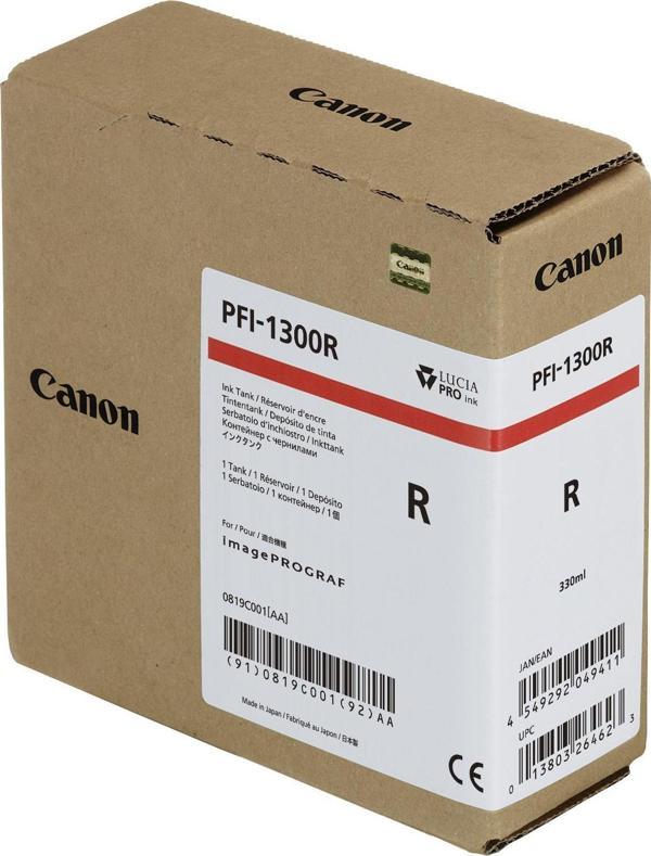 Canon PFI-1300 R (Red) Kırmızı Plotter Orijinal Mürekkep Kartuş 330 ml. (0819C001) - Image 1
