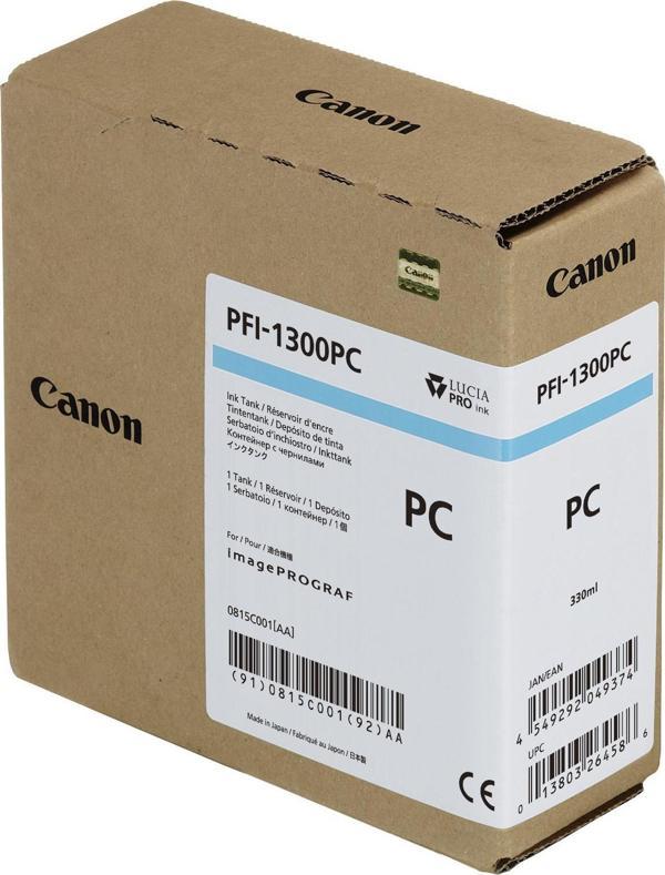 Canon PFI-1300 PC (Photo Cyan) Fotoğraf Mavi Plotter Orijinal Mürekkep Kartuş 330 ml. (0815C001) - Image 1
