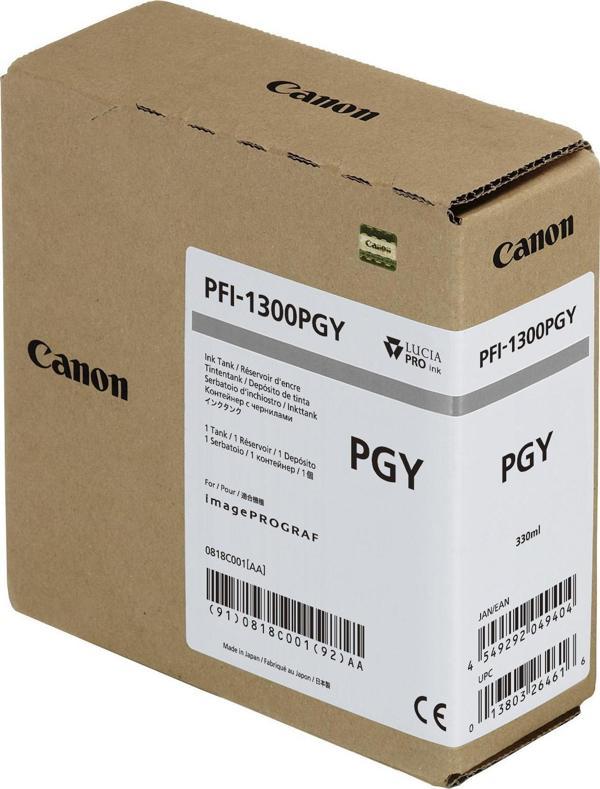 Canon PFI-1300 PGY (Photo Gray) Fotoğraf Gri Plotter Orijinal Mürekkep Kartuş 330 ml. (0818C001) - Image 1