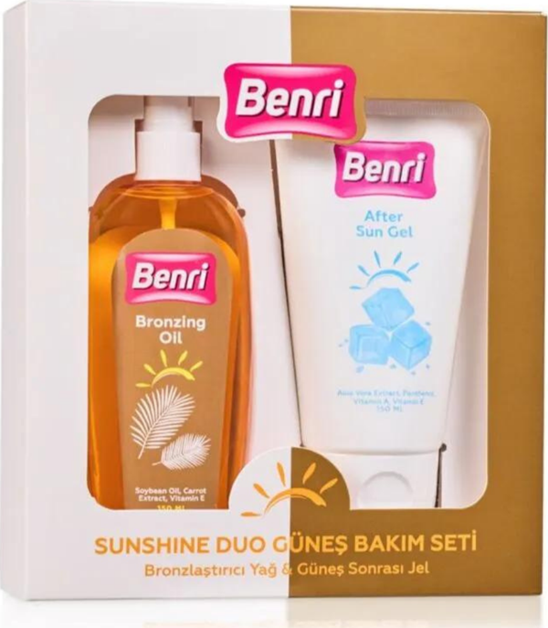 Benri Bronzlastirici Yağ 150 ml + Güneş Sonrası Jel 150 ml - Image 1
