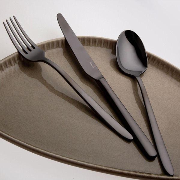 Jumbo Titanyum Siyah Çatal Kaşık Bıçak Seti 84 Parça 12 Kişilik - Image 1