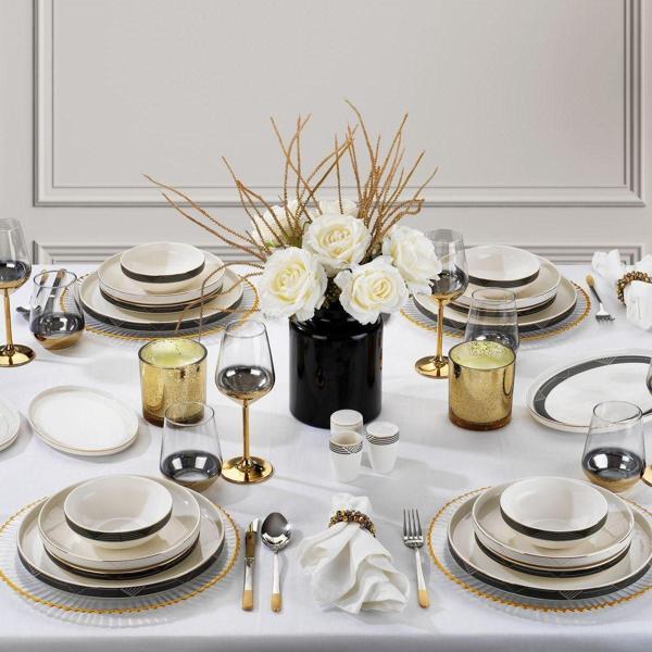 Schafer Adel Line Yemek Takımı 56 Parça - Gold - Image 1