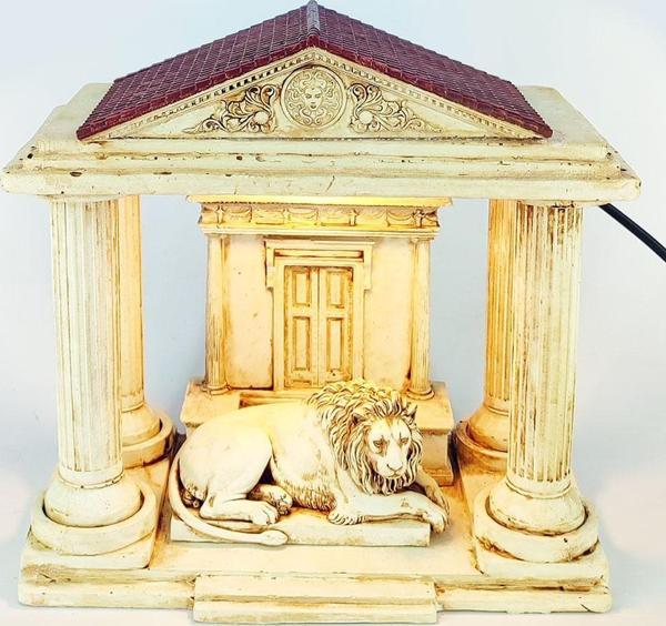 Antik Roma Aslan Dekoratif Konik Tütsülük Işıklı - Image 1
