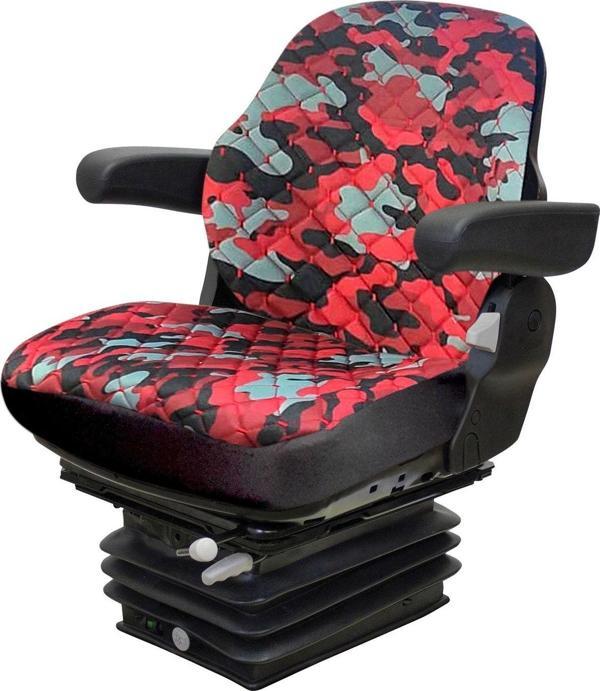 Kabinli Traktör 2 Parça Koltuk Kılıfı- Kırmızı Kamuflaj - Ithal Impertex - Image 1