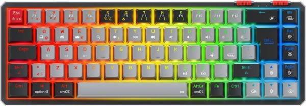 Rampage Yoru Mini Pro 2.4ghz+BT5.0+Type-C Bağlantı Red Switch RGB Mekanik Gaming Oyuncu Klavye Q Tr Hot Swap - Image 1
