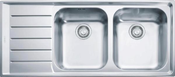 Franke Neptune NEX 621 - Evye Paslanmaz Çelik (inox) - Tezgah Üstü 2 Gözlü Sol Damlalıklı - Image 1