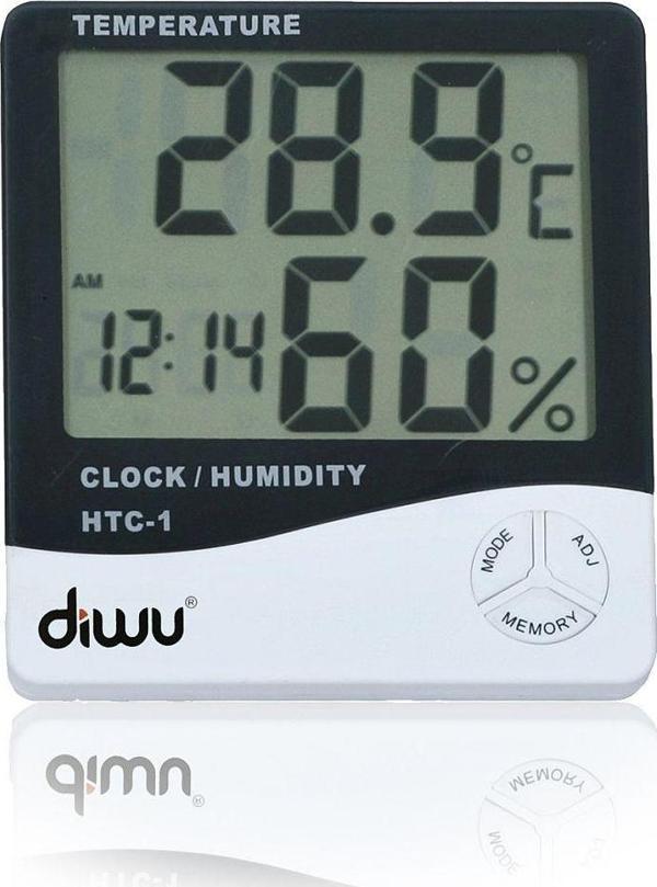 Diwu HTC-1 Saatli Nem Ölçer ve Termometre - Image 1