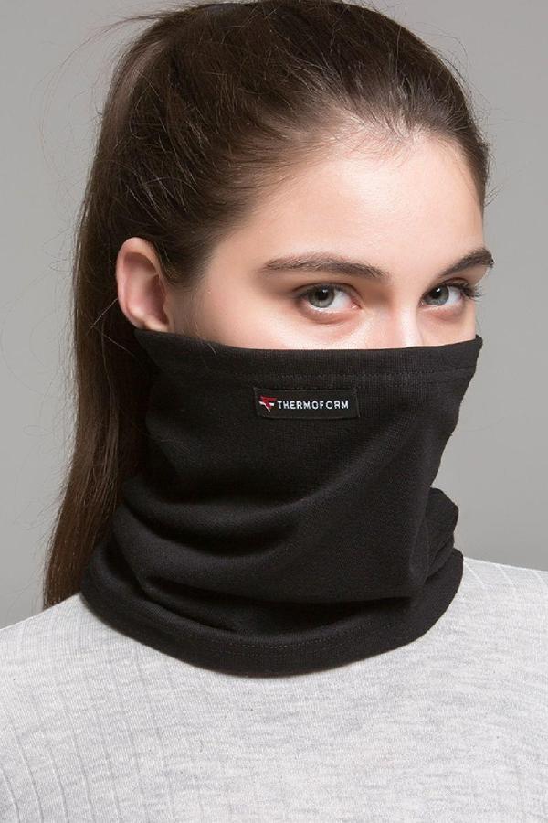 Thermoform Heavy Yetişkin Boyunluk Yüz Maskesi Siyah - Image 1