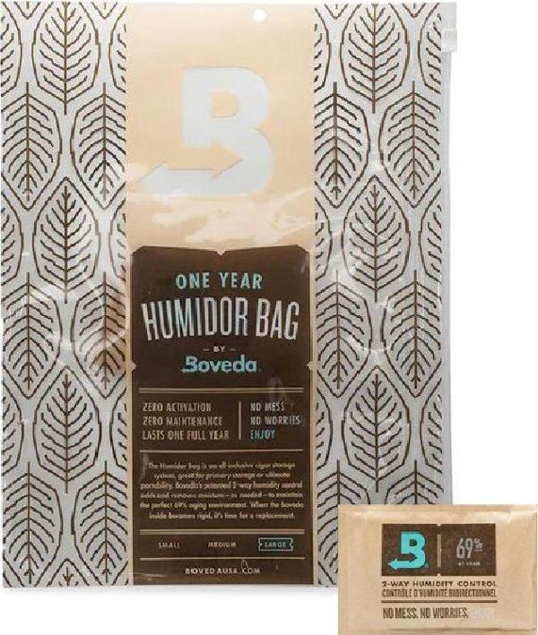 BOVEDA 1 Yıllık Puro Saklama Poşeti Büyük Boy - Image 1