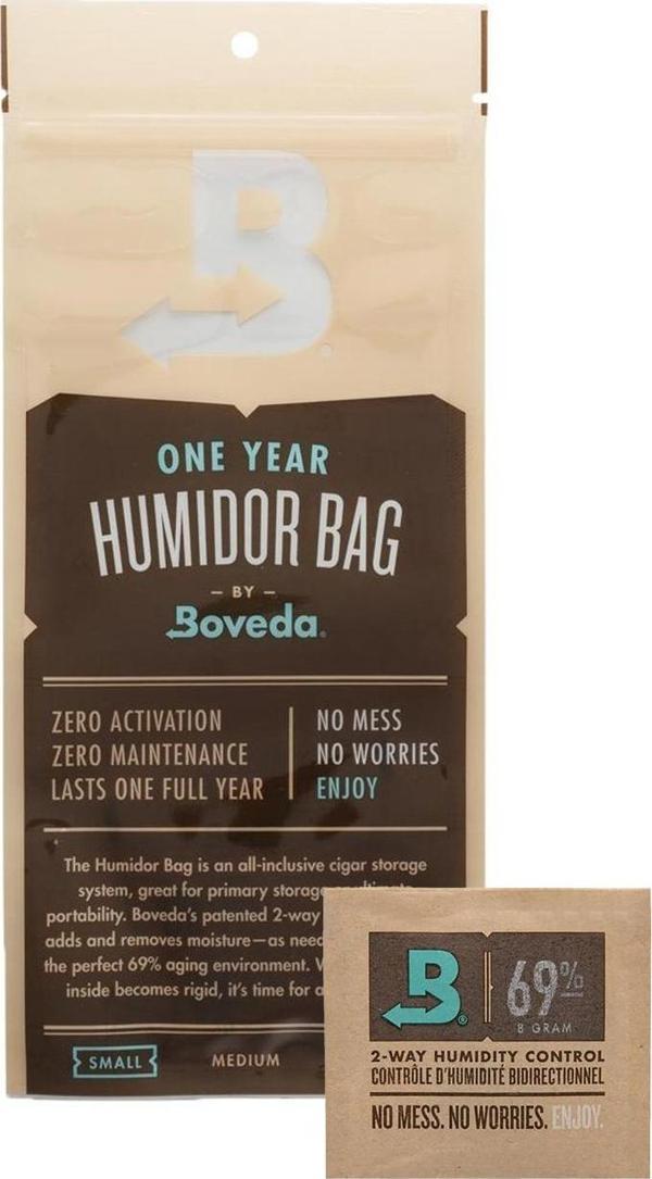 BOVEDA 1 Yıllık Puro Saklama Poşeti Küçük Boy - Image 1