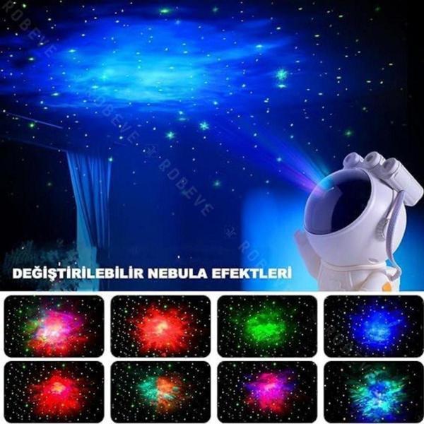 Wodimark Gece Lambası Yıldız Projektör Astronot Işıklı Galaksi Samanyolu Projeksiyon Kumandalı - Image 1