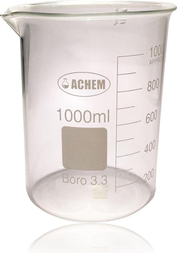 ACHEM 1000ml Cam Beher Kısa Form - Image 1
