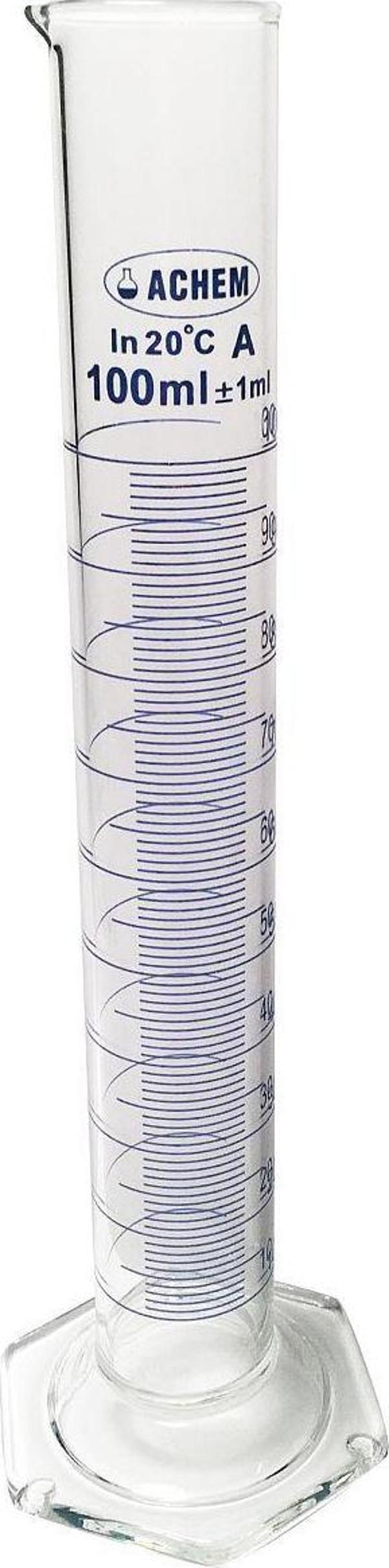 ACHEM 100ml Cam Mezür Uzun Form Renkli Skala - Image 1