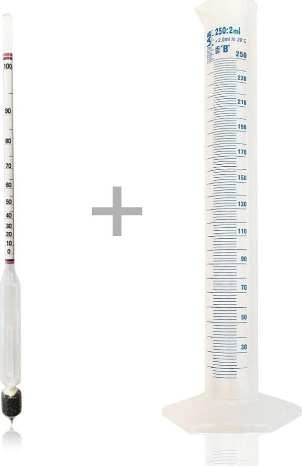 AEK-Tech 0-100 Alkolmetre Hidrometre ve Mezür Seti - Image 1