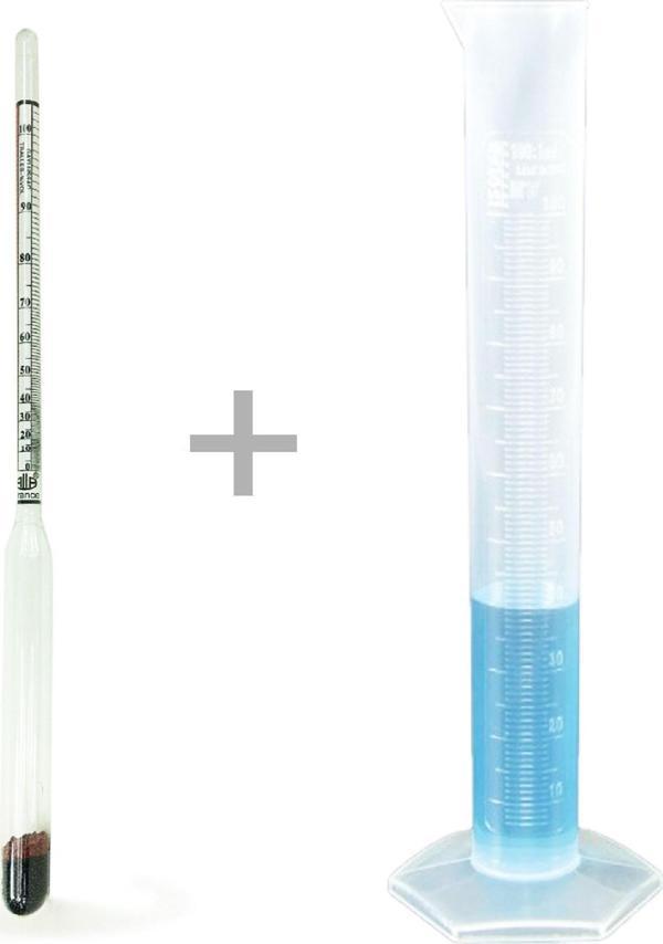 Alla Dual 0-100 Alkolmetre ve 250ml Plastik Mezür Seti - Image 1