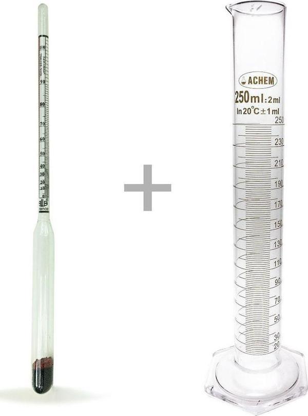 Alla Dual 0-100 Alkolmetre ve Cam Mezür 250ml Set - Image 1