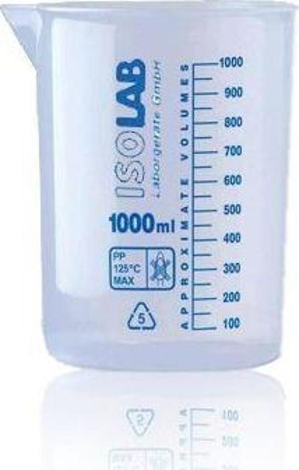 ISOLAB 1000ml Ölçü Kabı Beher Mavi Skala - Image 1