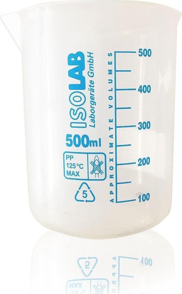 ISOLAB 500ml Ölçü Kabı Beher Mavi Skala - Image 1