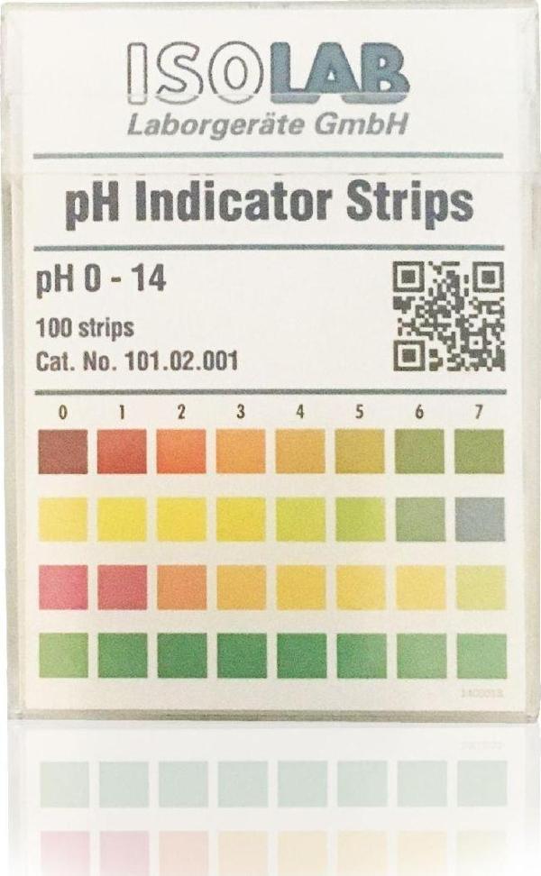 ISOLAB Ph Test Kağıdı 0-14PH 100ad. - Image 1