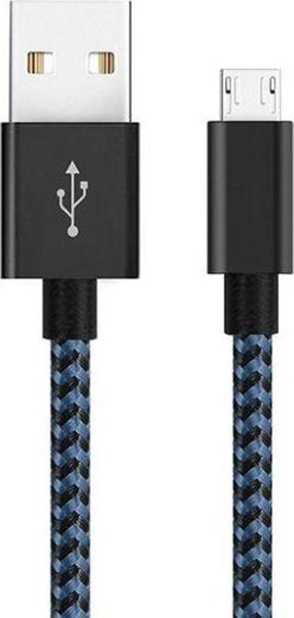 Diwu Micro USB Örgülü Yüksek Hızlı Şarj Kablosu Mavi - Image 1