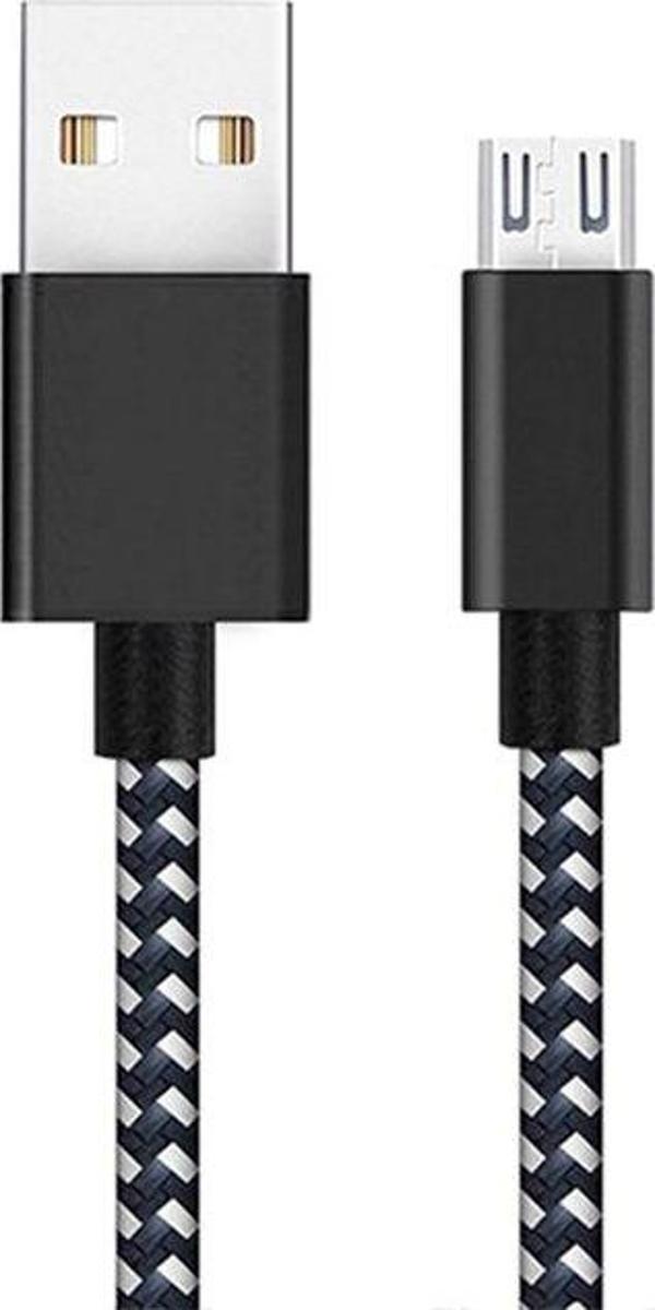Diwu Micro USB Örgülü Yüksek Hızlı Şarj Kablosu Siyah - Image 1