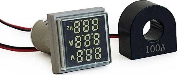 3'lü Volt Amper Hertz Ölçüm Voltmetre AC60-500V 0-100A 20-75Hz - Image 1
